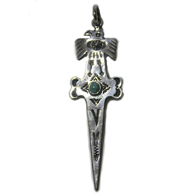 LARRY SMITH THUNDERBIRD PAPER KNIFE PENDANT TURQUOISE
