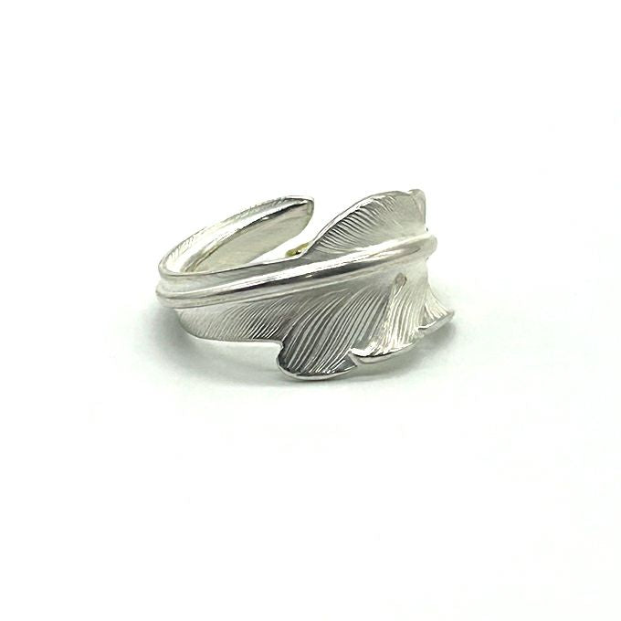LARRY SMITH EAGLE HEAD KAZEKIRI FEATHER PINKIE RING
