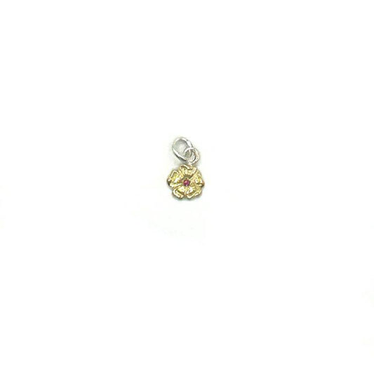 LARRY SMITH 18K GOLD ROSE PENDANT -EXTRA SMALL- RUBY