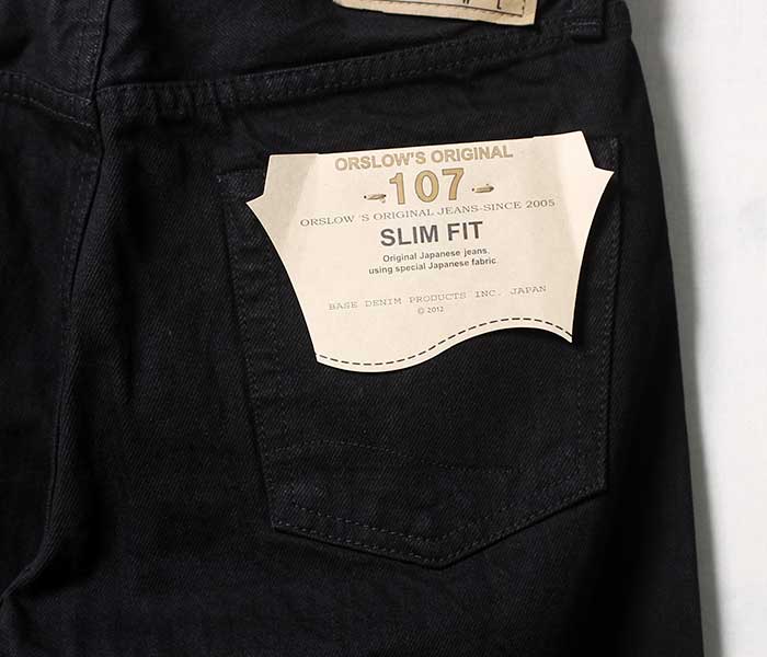 orSlow 107 IVY FIT BLACK DENIM