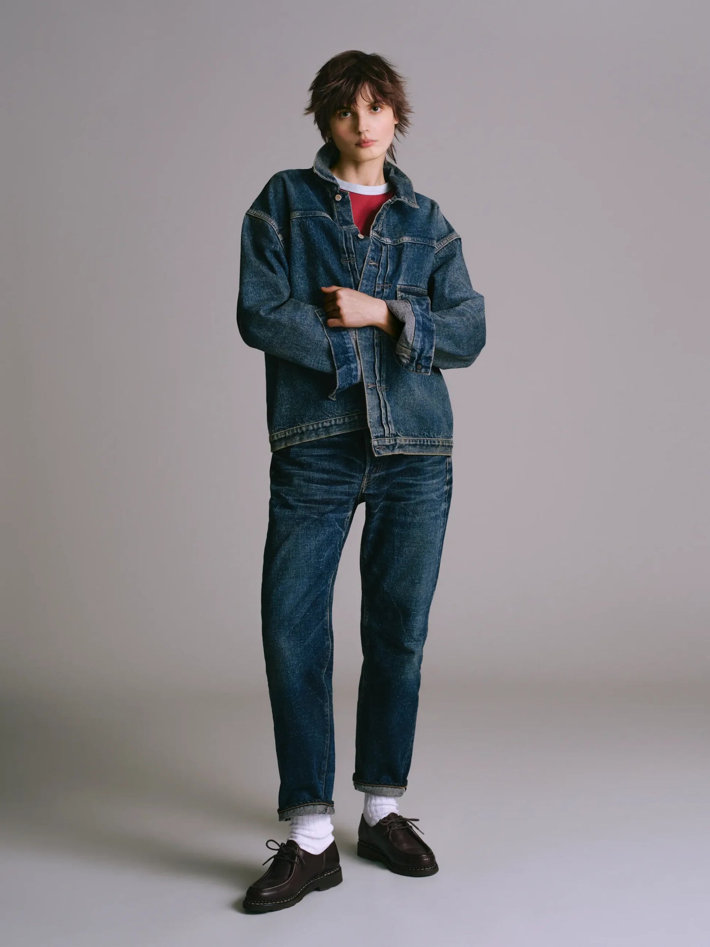 New Manual #017 LV 61's TAPERED JEANS ONE-WASHED