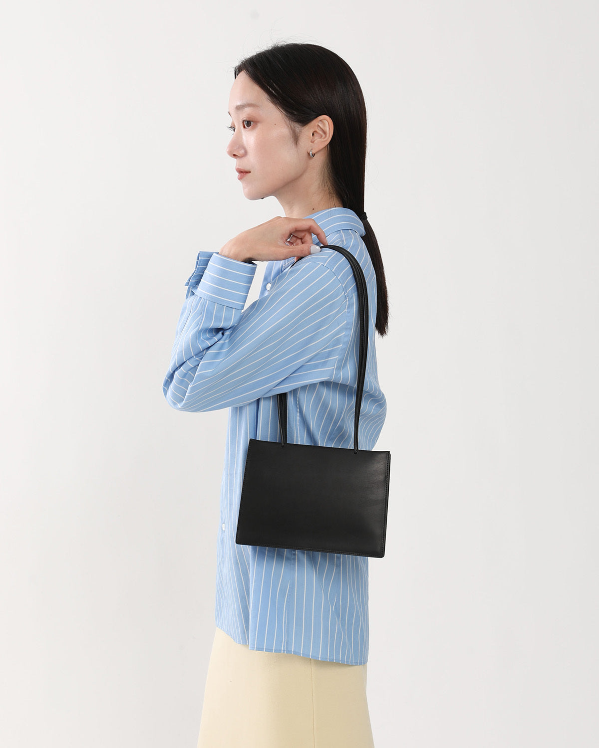 Aeta SQUARE-SHAPED TOTE BAG LONG HANDLE S