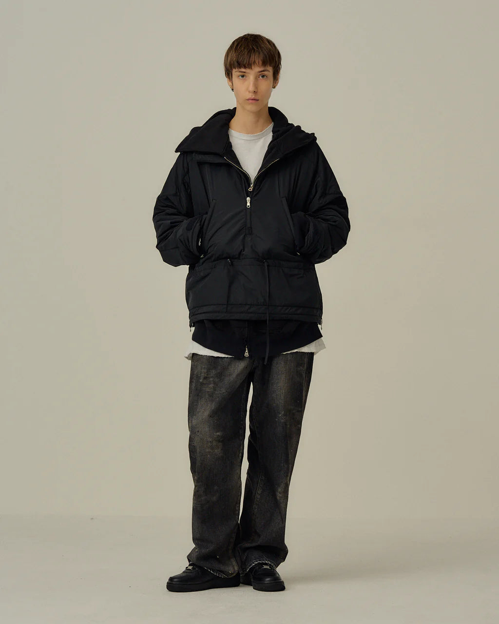 ANCELLM DENIM PANTS #02 AGING01 (BLACK)