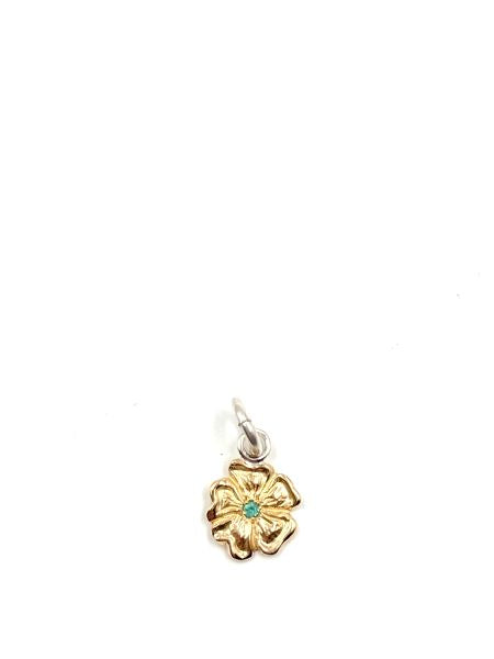 LARRY SMITH 18K GOLD ROSE PENDANT -M- EMERALD – unexpected store