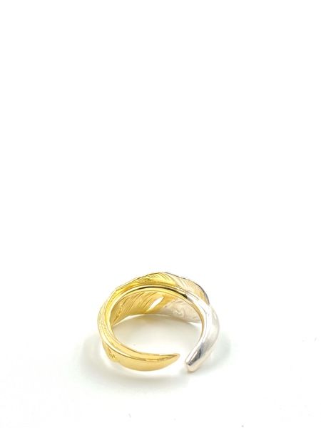 LARRY SMITH KAZEKIRI FEATHER RING -SILVER & 18K GOLD-