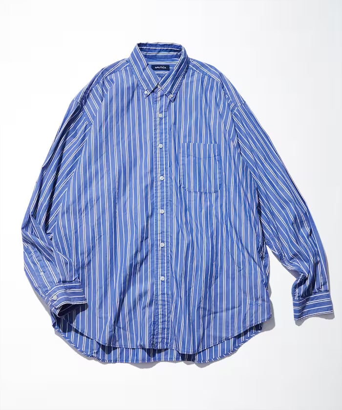 NAUTICA JAPAN Faded L/S Shirt (Broadcloth Stripes)