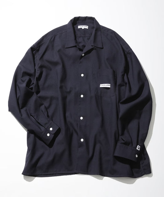 CAHLUMN Saxony Chain Stitch Open Collar Shirt