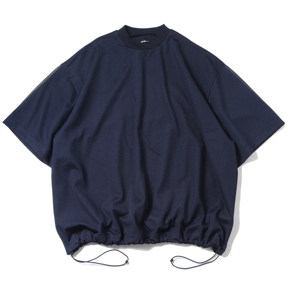 is-ness BALLOON DOUBLE LAYERED MESH SHORT SLEEVE T-SHIRT