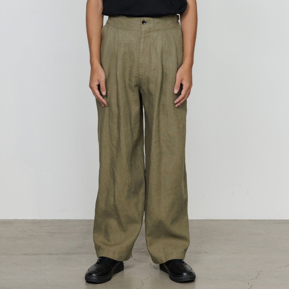 marka Two Tuck Military Trousers Linen Canvas