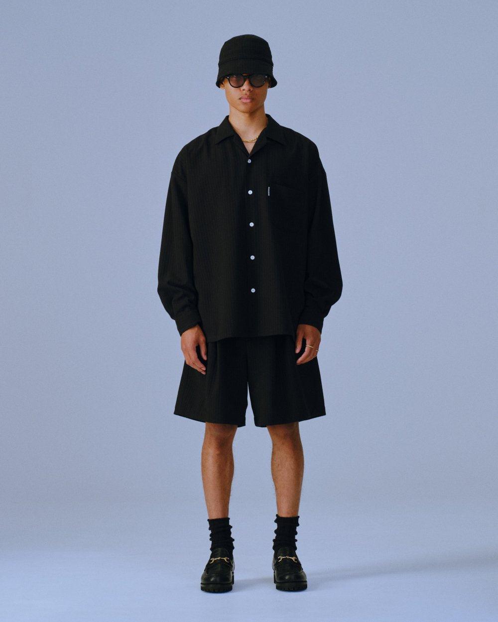 COOTIE PRODUCTIONS T/W SUCKER OPEN COLLAR L/S SHIRT