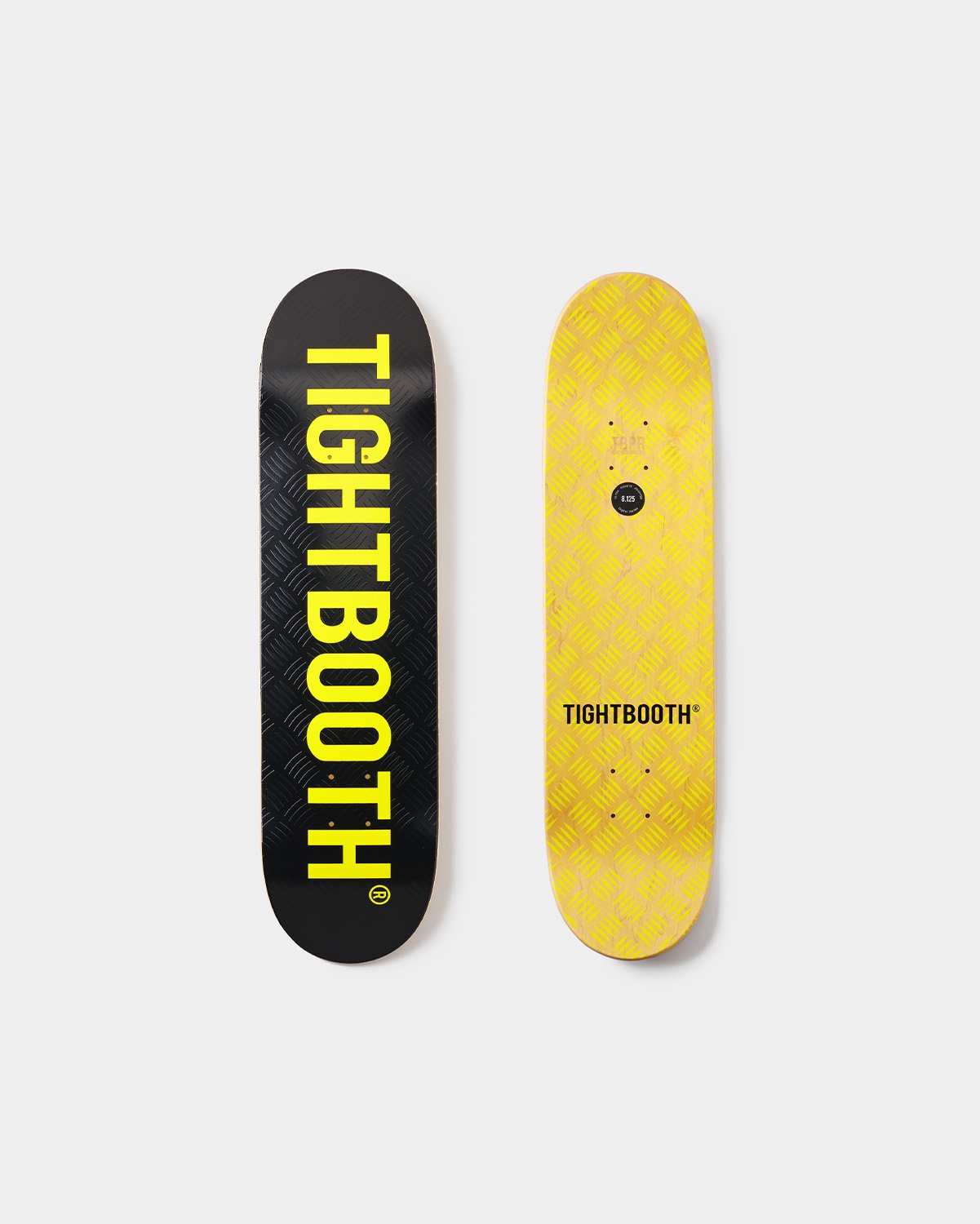 TIGHTBOOTH LOGO SKATEBOARD BLACK / SAFETY YELLOW – unexpected store