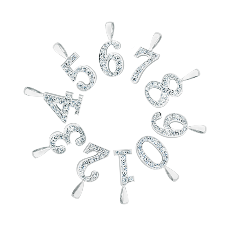 EYEFUNNY Diamond number /18KWG Pendant