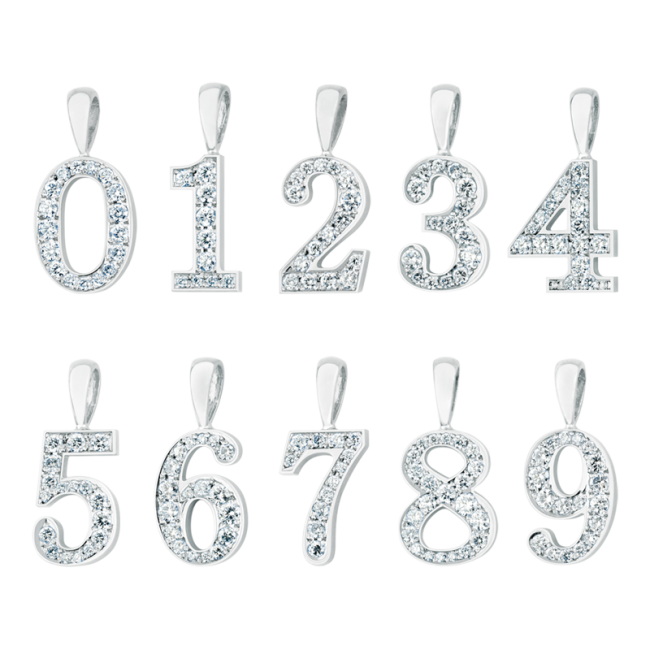 EYEFUNNY Diamond number /18KWG Pendant