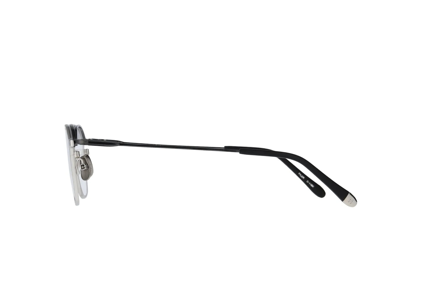 YELLOWS PLUS EYEGLASS FRAME SPENCER TYLER Matte Silver Black 11BK