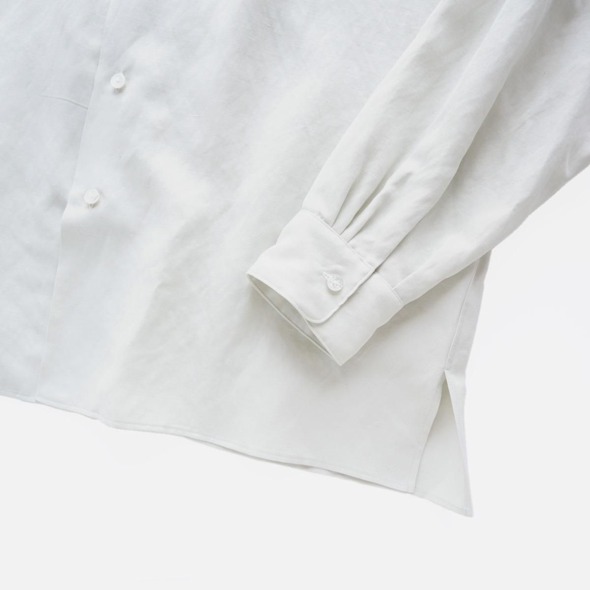 A.PRESSE Silk Linen Open Collar L/S Shirt