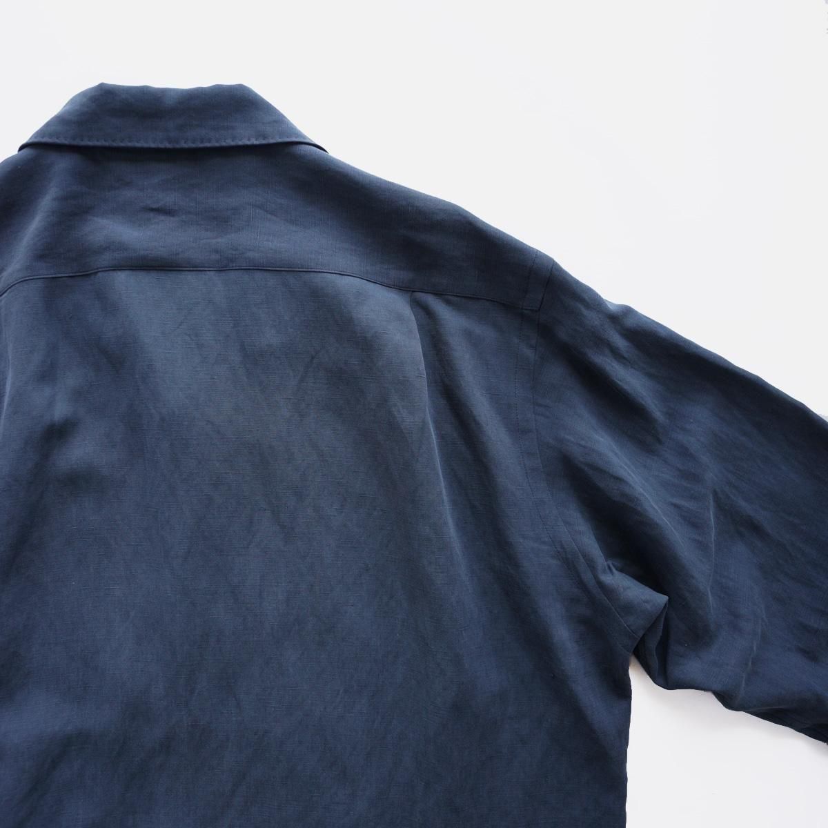 A.PRESSE Silk Linen Open Collar L/S Shirt