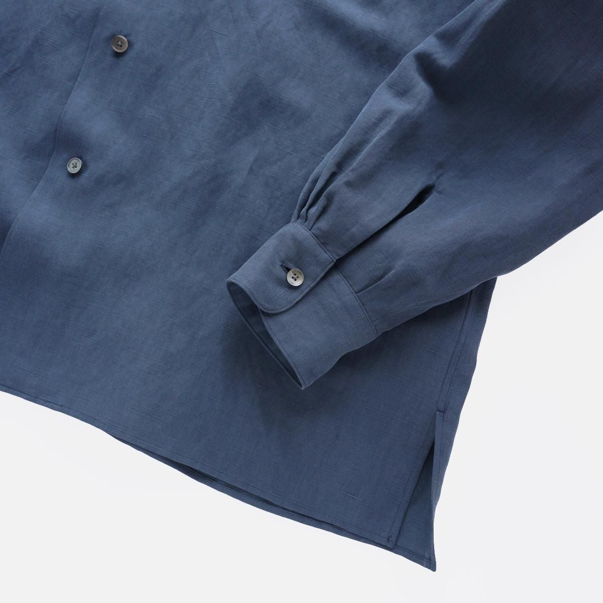 A.PRESSE Silk Linen Open Collar L/S Shirt