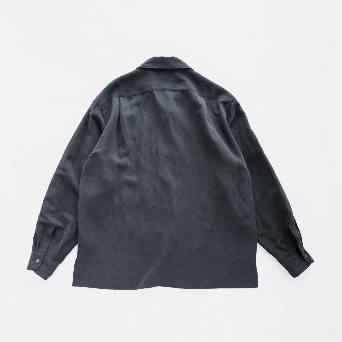 A.PRESSE Silk Linen Open Collar L/S Shirt