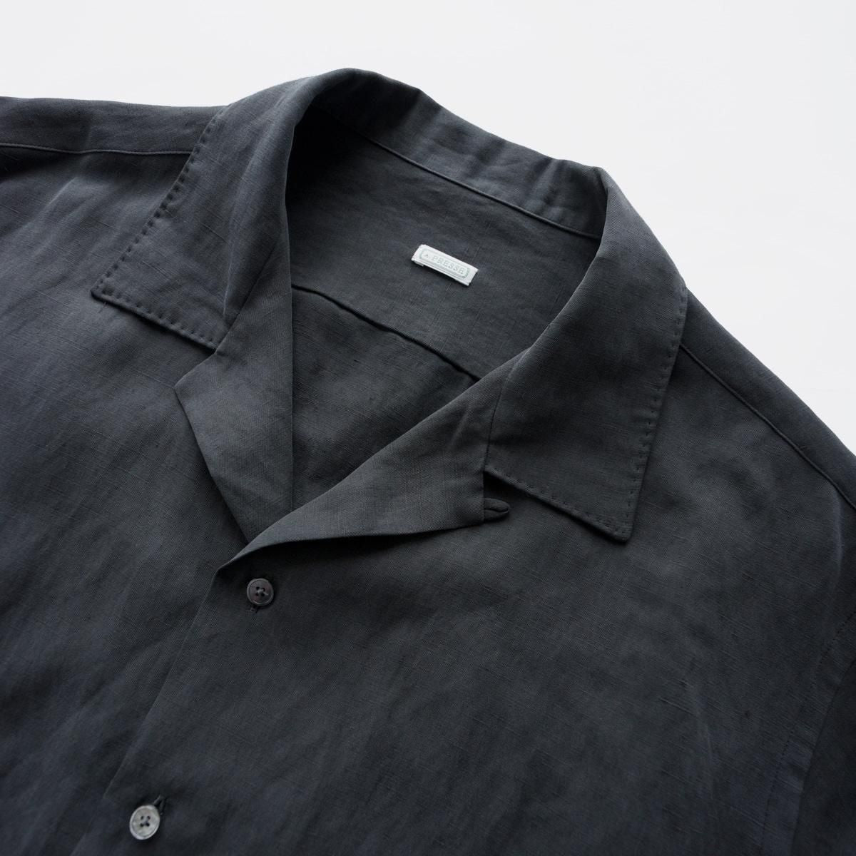 A.PRESSE Silk Linen Open Collar L/S Shirt