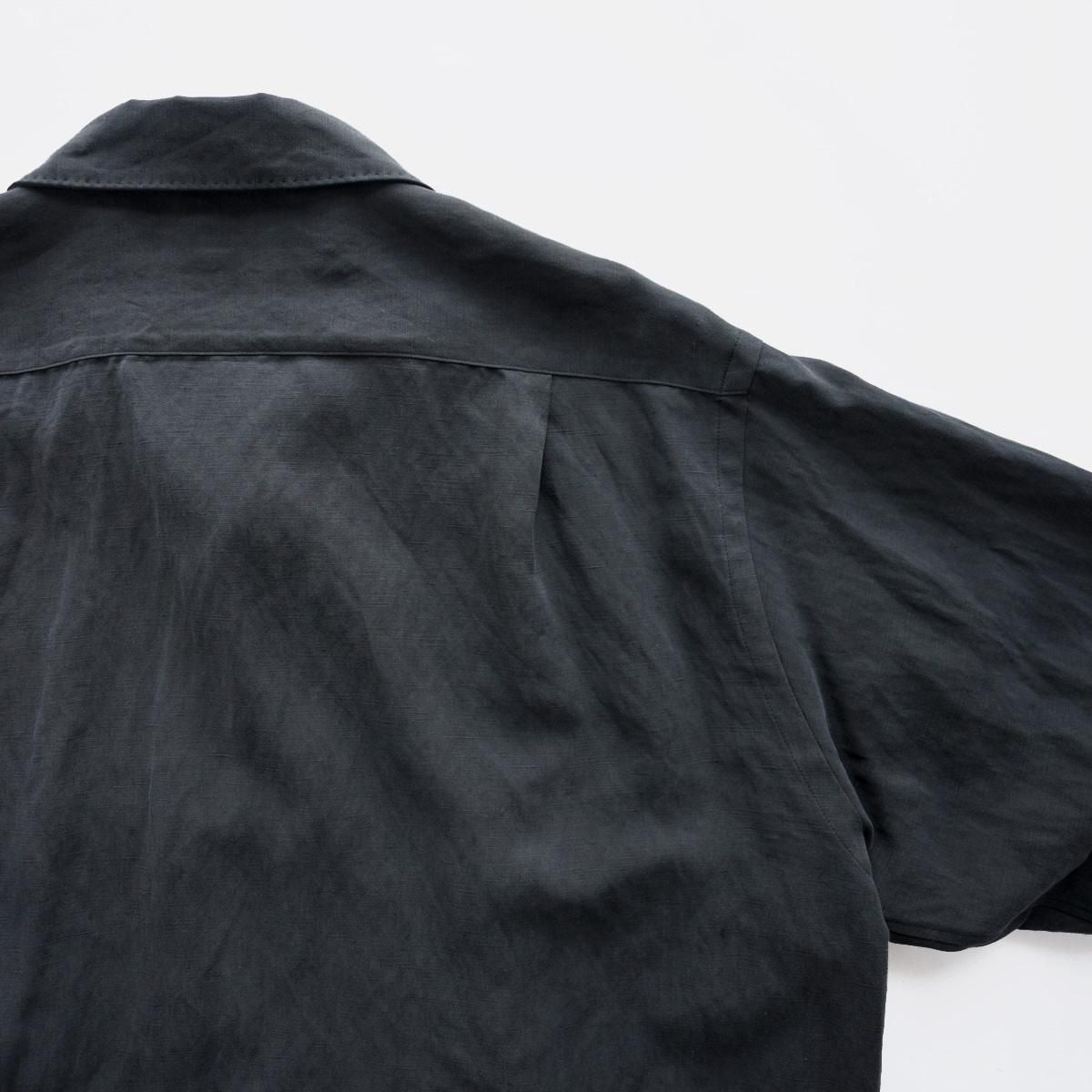 A.PRESSE Silk Linen Open Collar L/S Shirt