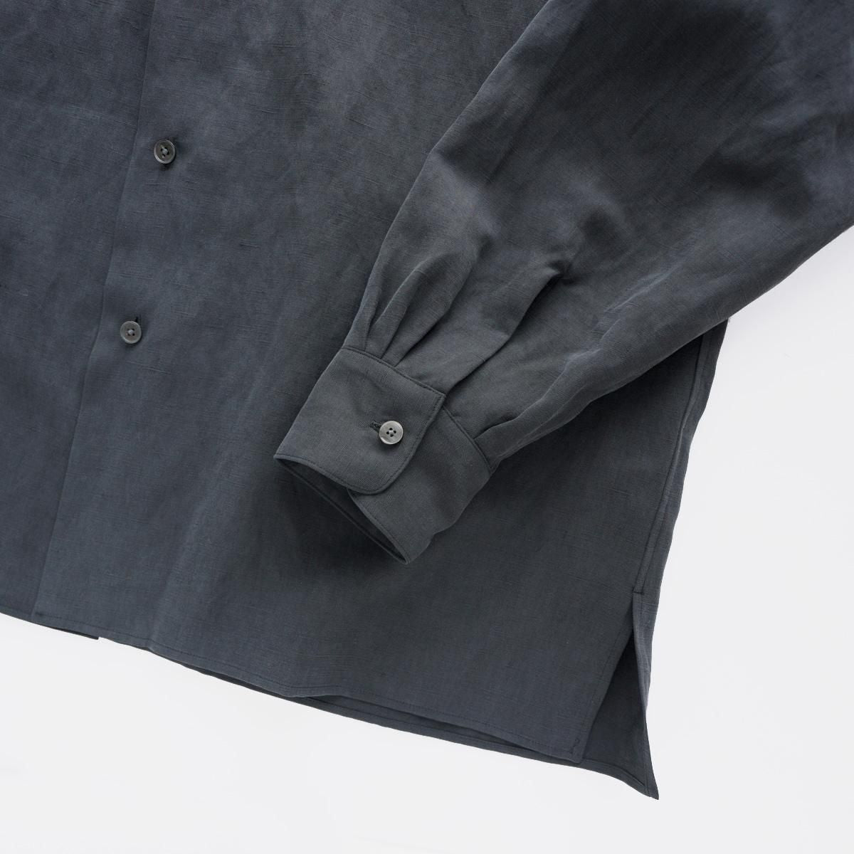 A.PRESSE Silk Linen Open Collar L/S Shirt