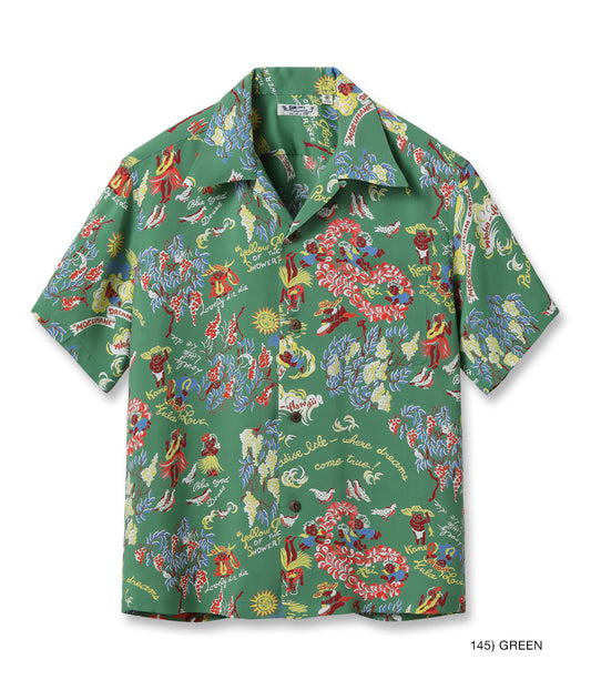 SUN SURF RAYON HAWAIIAN SHIRT “MOEUHANE -DREAM CASTLE-”