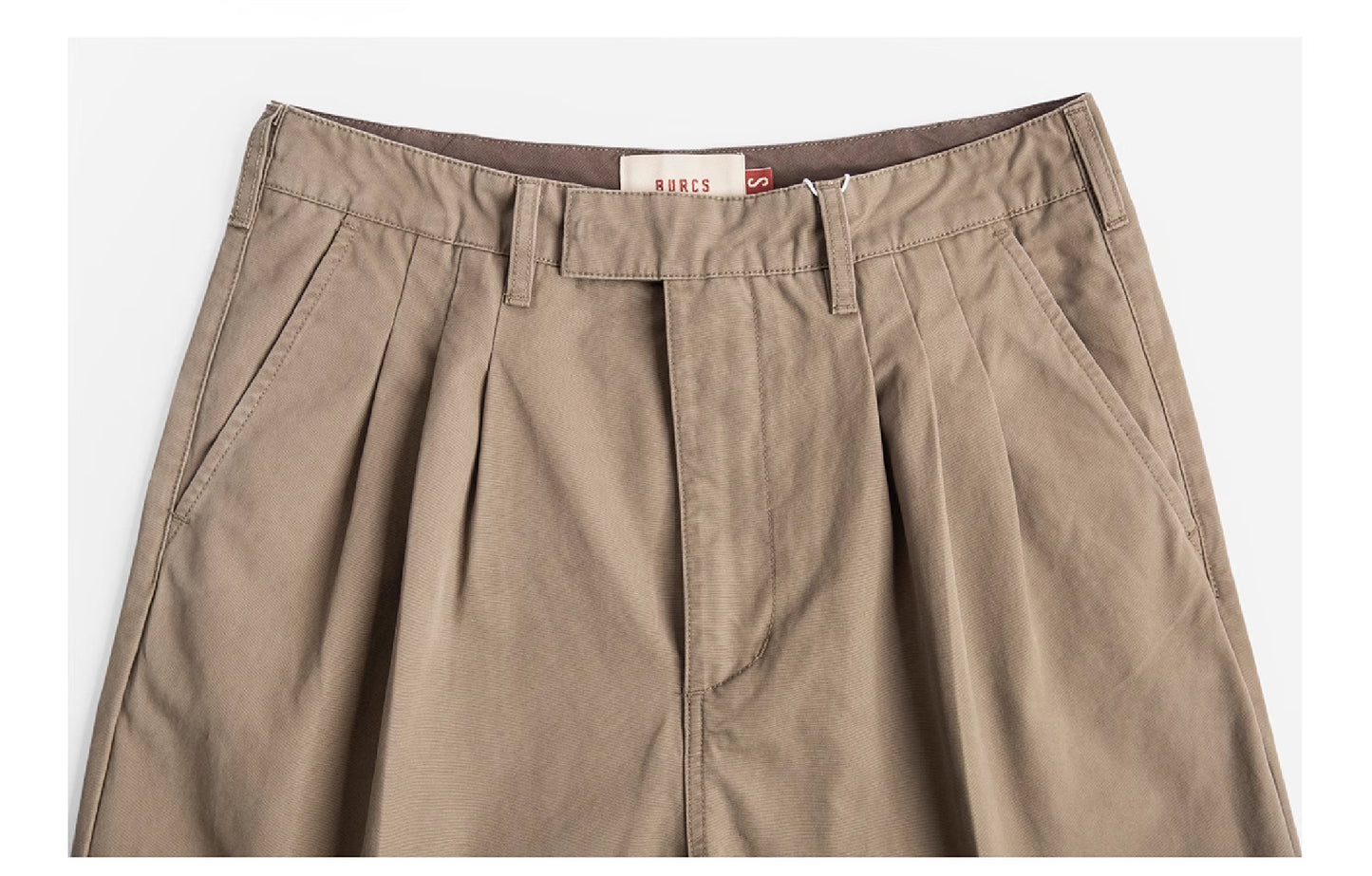 Burcs Three Ply Wide Tuck Chino Pants