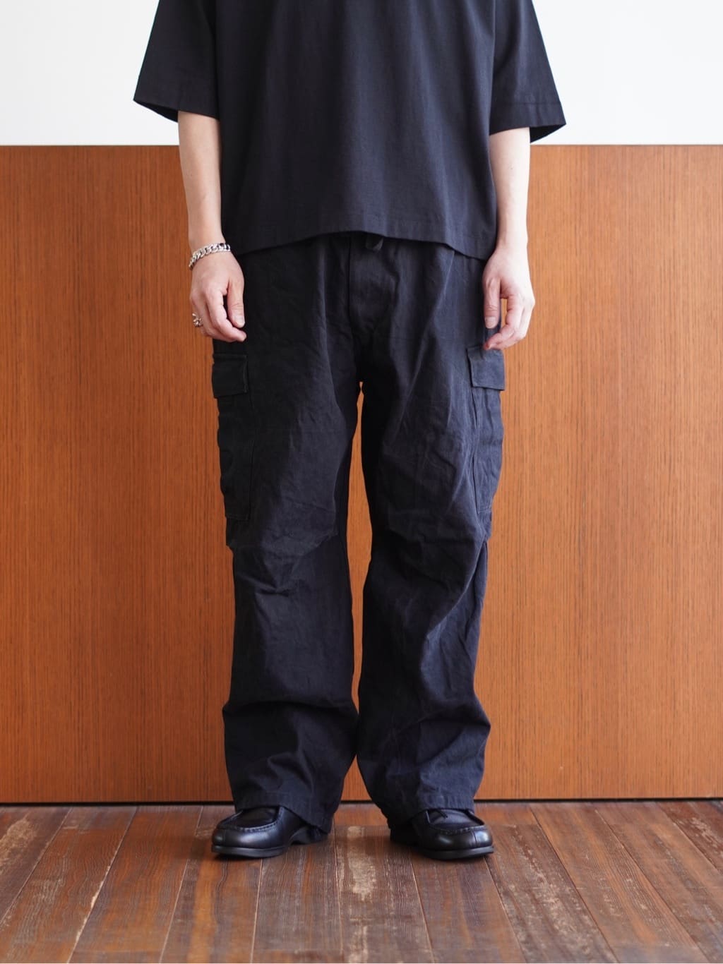 COMOLI Black Drill 6P Pants