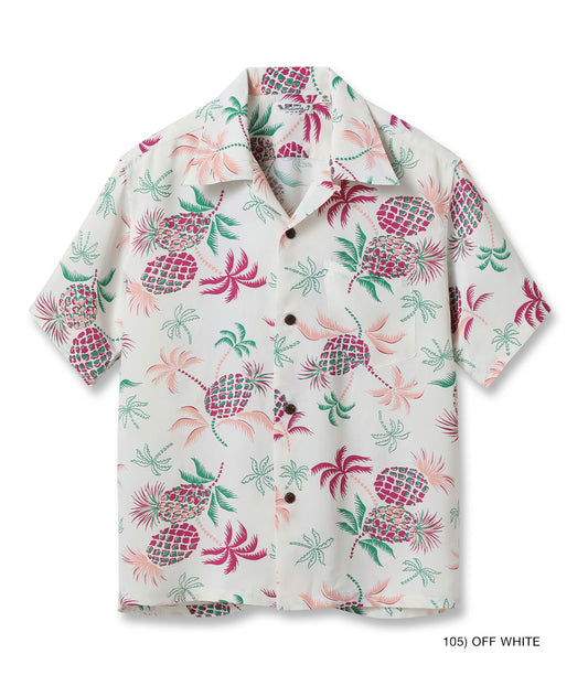 SUN SURF RAYON HAWAIIAN SHIRT “PALMS & PINEAPPLE”