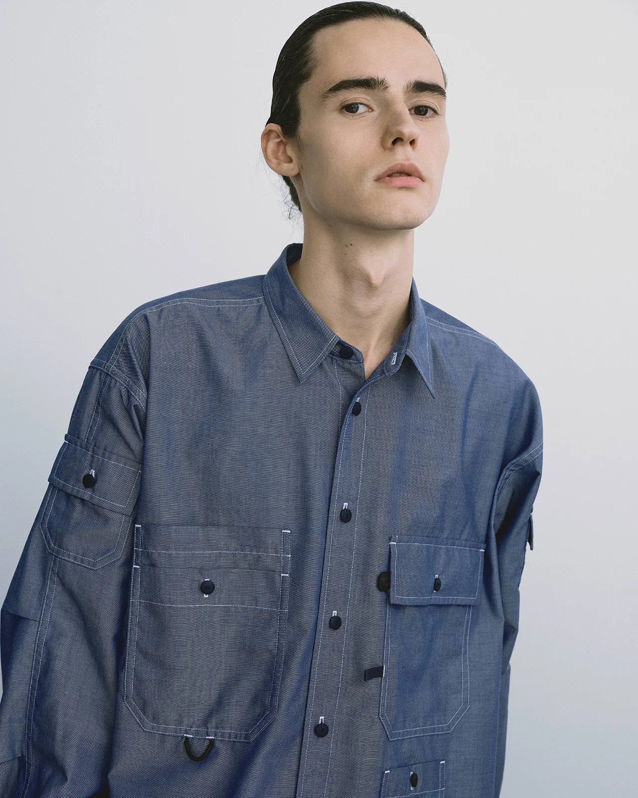 DAIWA PIER39 TECH MULTI POCKET CHAMBRAY SHIRT L/S