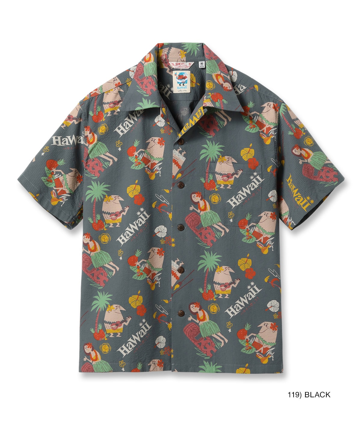 SUN SURF COTTON SEERSUCKER OPEN SHIRT “TRIP TO HAWAII” by 柳原良平 with MOOKIE