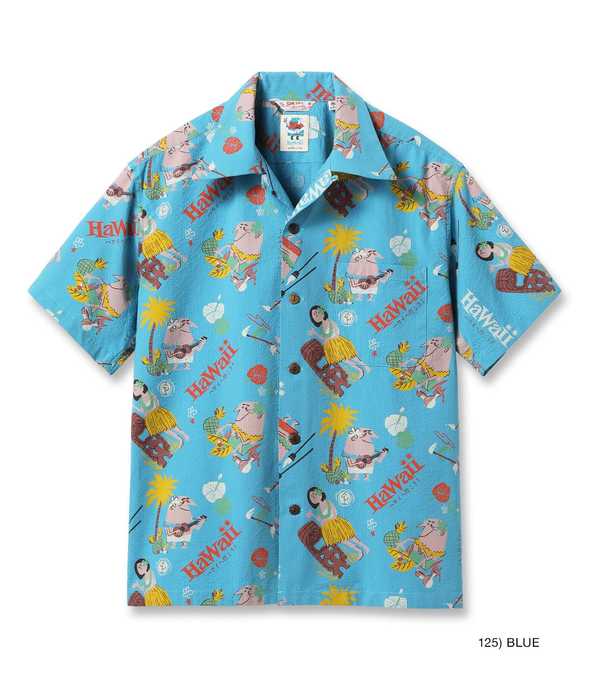 SUN SURF COTTON SEERSUCKER OPEN SHIRT “TRIP TO HAWAII” by 柳原良平 with MOOKIE