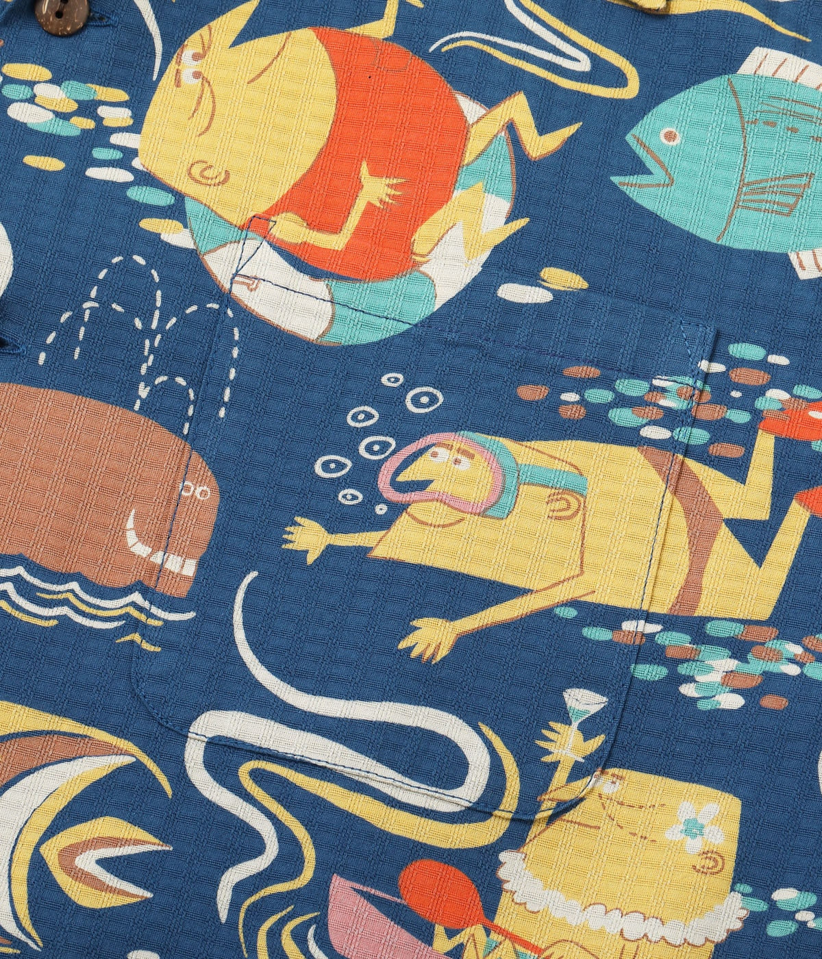 SUN SURF DOBBY COTTON OPEN SHIRT “OCEAN ACTIVITIES” by 柳原良平 with MOOKIE
