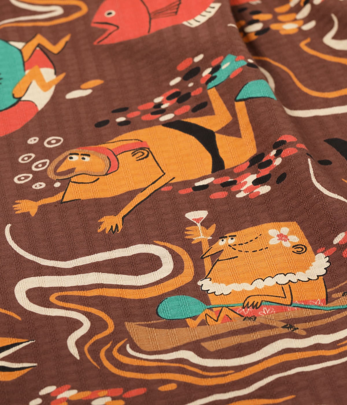 SUN SURF DOBBY COTTON OPEN SHIRT “OCEAN ACTIVITIES” by 柳原良平 with MOOKIE