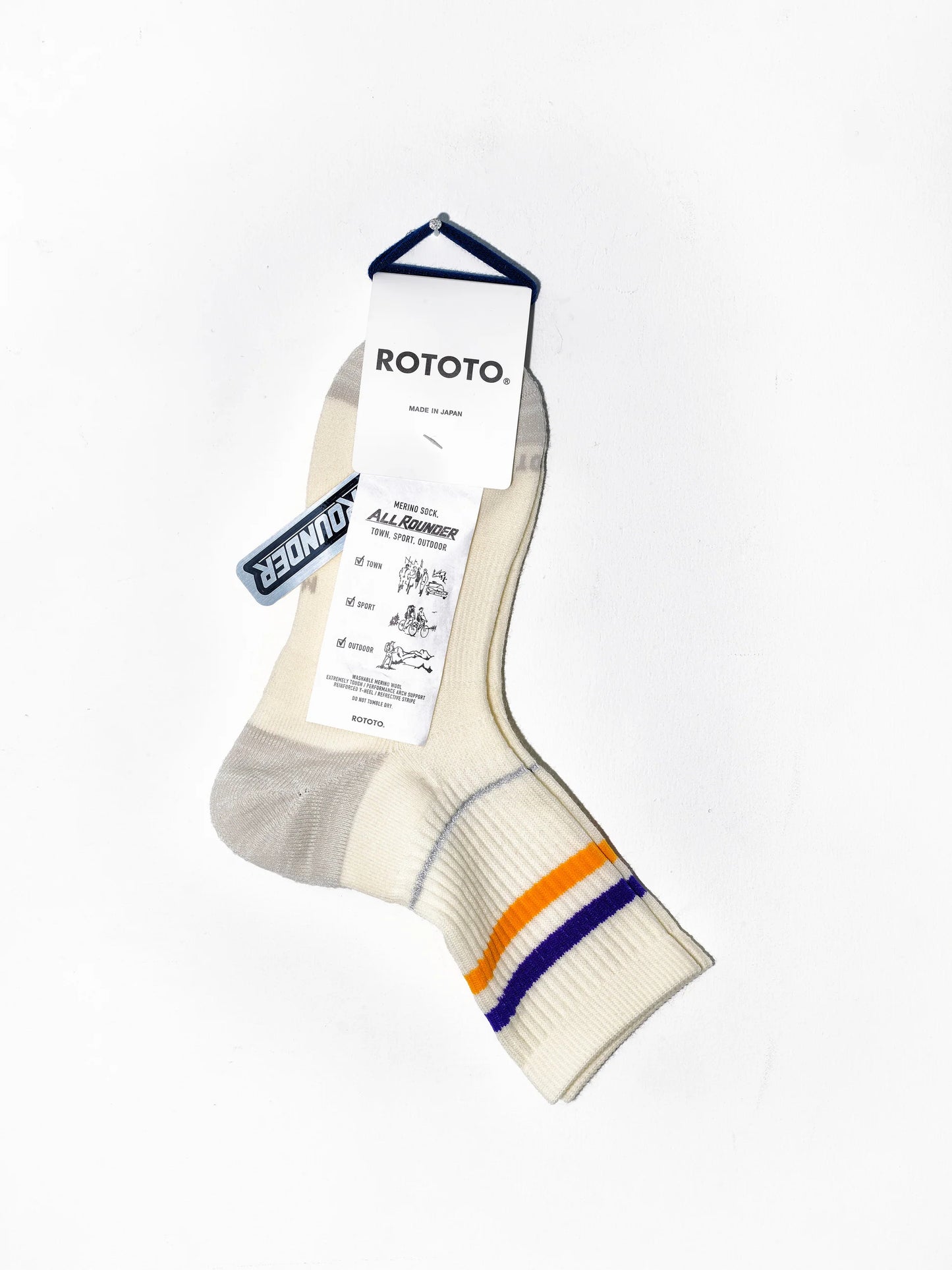 RoToTo ALLROUNDER ”2 STRIPE MERINO CREW”
