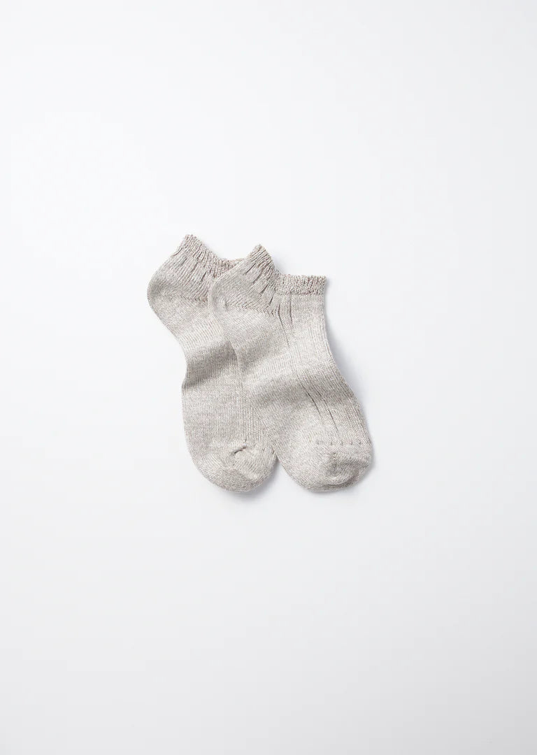 RoToTo LINEN COTTON RIBBED SHORT SOCKS