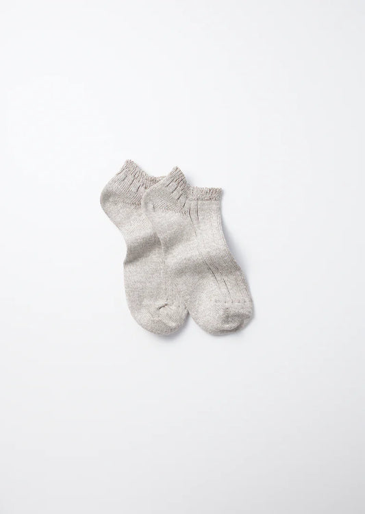 RoToTo LINEN COTTON RIBBED SHORT SOCKS
