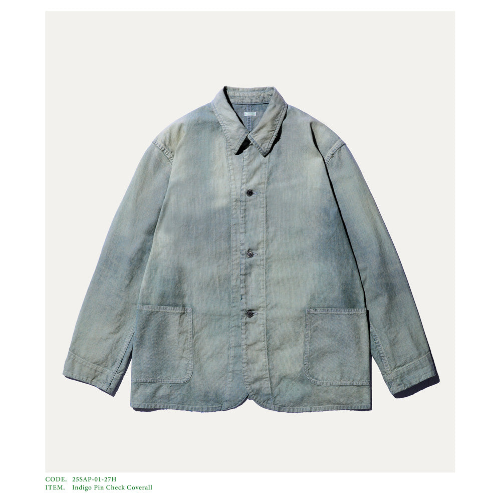 A.PRESSE Indigo Pin Check Coverall