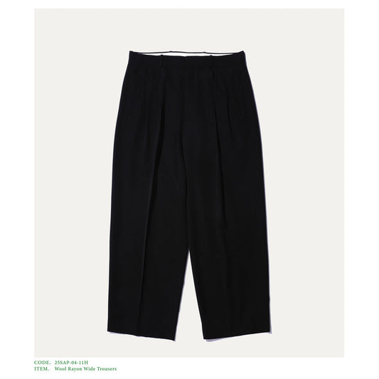A.PRESSE Wool Rayon Wide Trousers