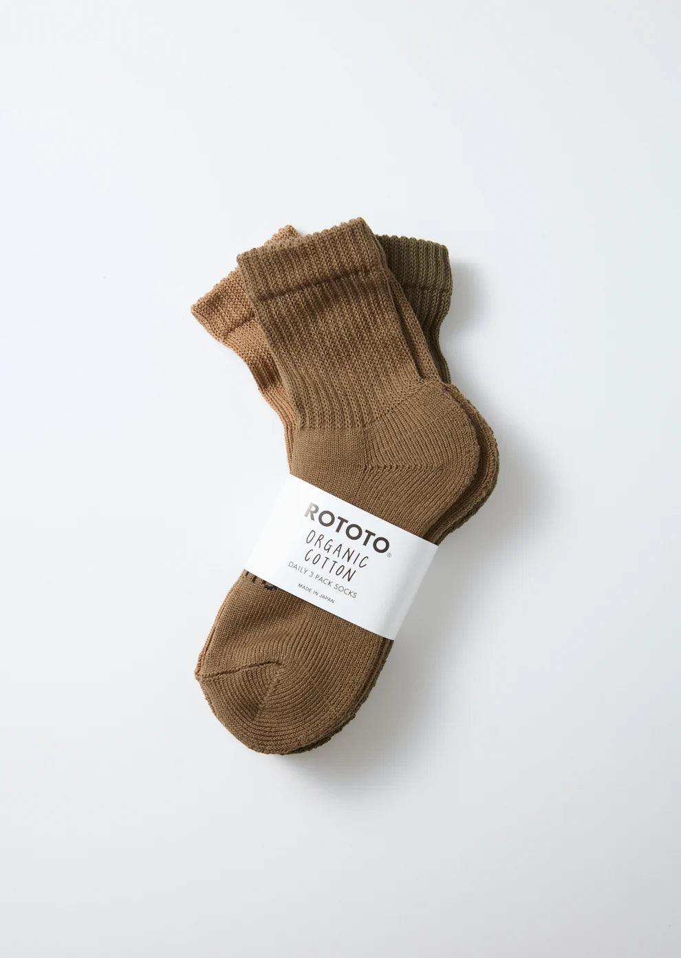 RoToTo ORGANIC DAILY 3 PACK MINI CREW SOCKS