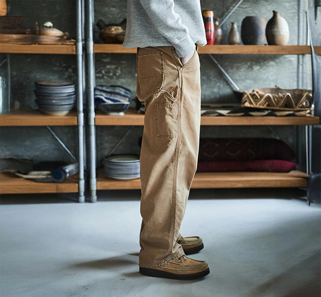 orSlow DAD'S FIT OXFORD PAINTER PANTS BROWN