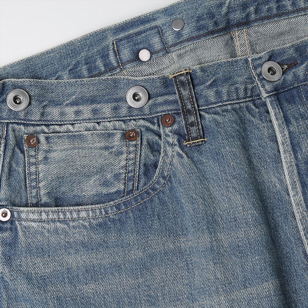A.PRESSE No.22 Washed Wide Denim Pants (INDIGO)