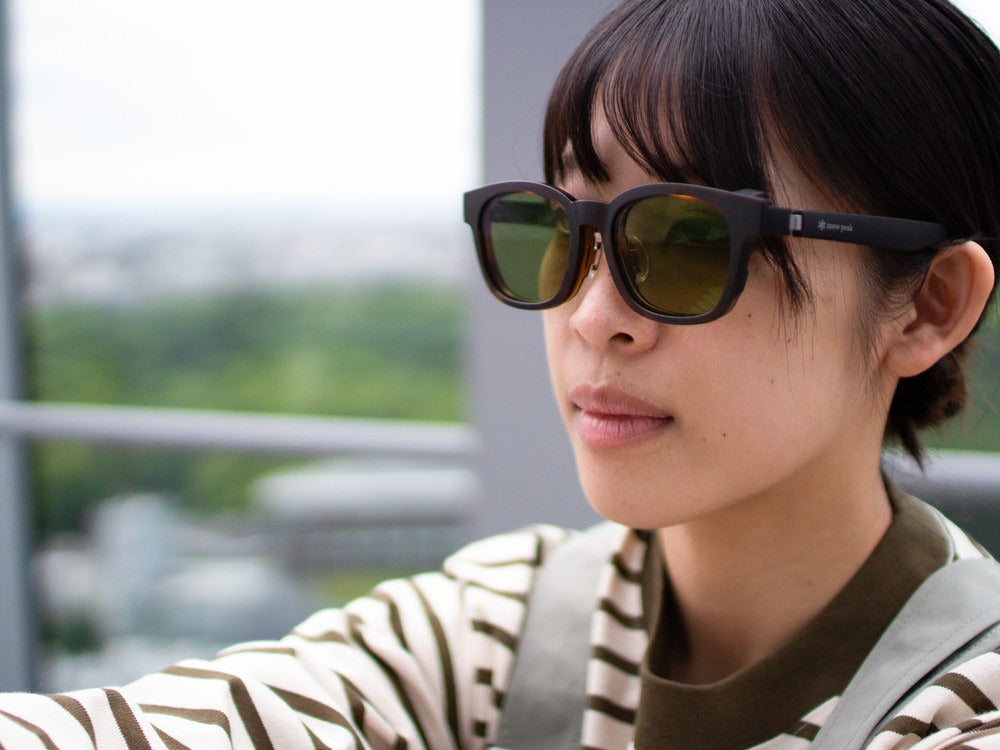 JINS × Snow Peak JINS Switch Flip Up +360° Wellington Sunglasses Brown