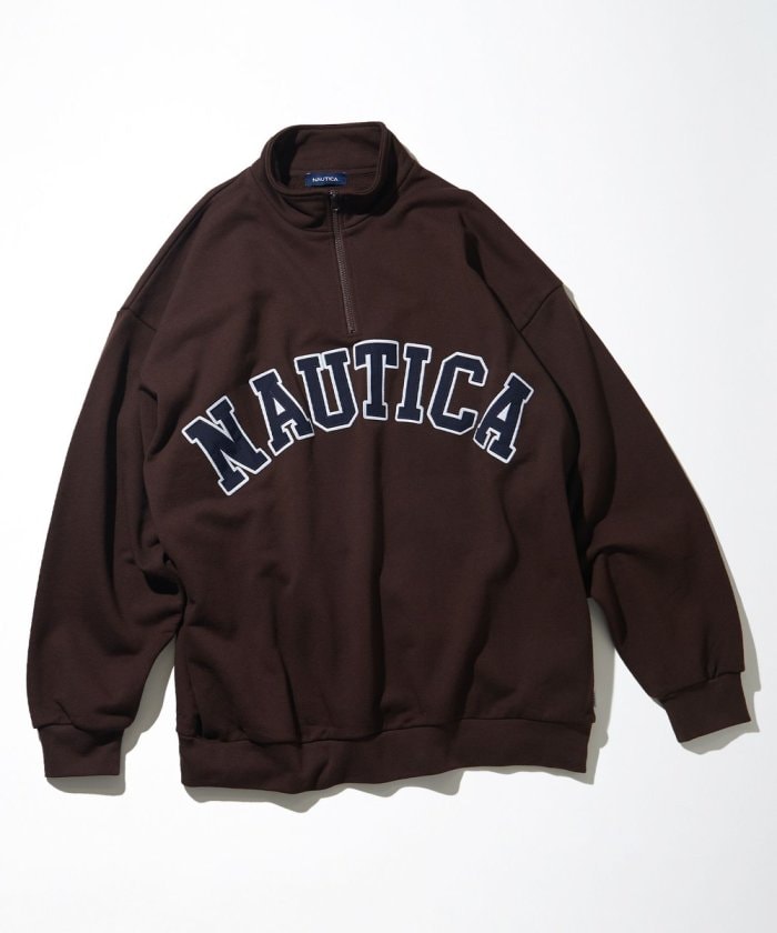 NAUTICA JAPAN Arch Logo Cadet Collar Sweatshirt