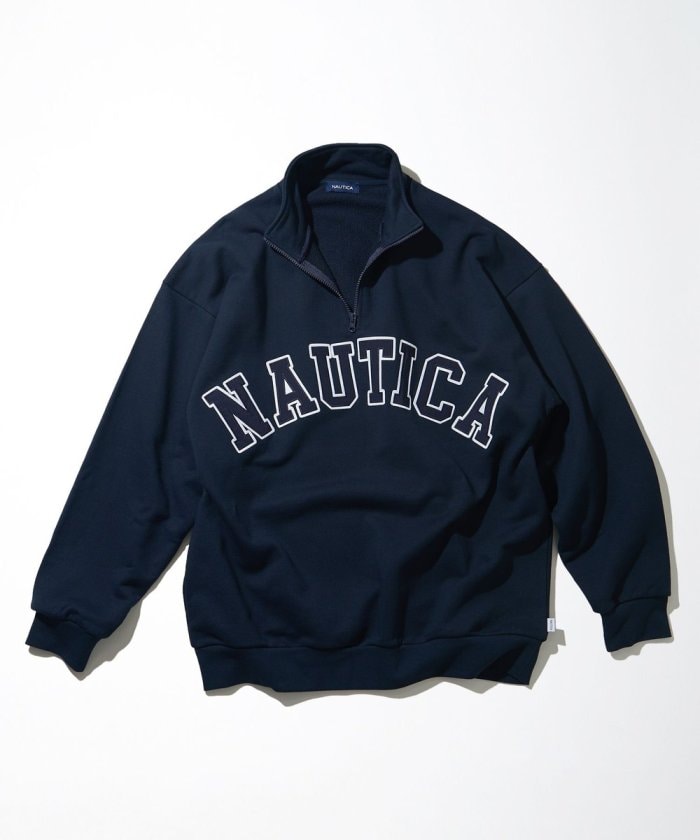 NAUTICA JAPAN Arch Logo Cadet Collar Sweatshirt