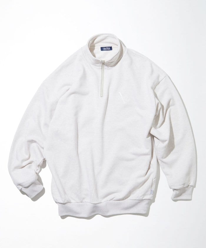 NAUTICA JAPAN Back Embroidery Logo Cadet Collar Sweatshirt