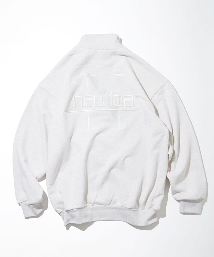 NAUTICA JAPAN Back Embroidery Logo Cadet Collar Sweatshirt