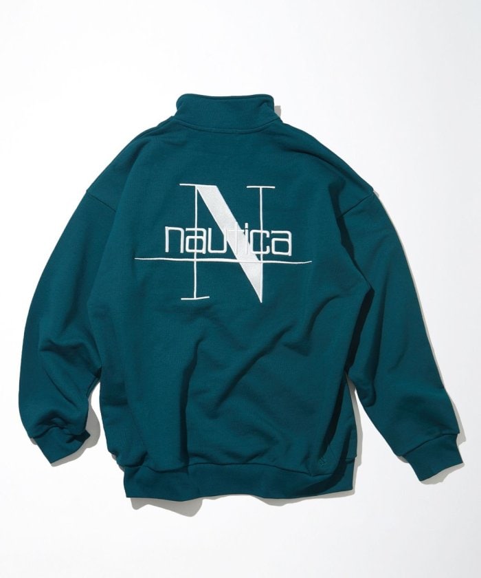 NAUTICA JAPAN Back Embroidery Logo Cadet Collar Sweatshirt