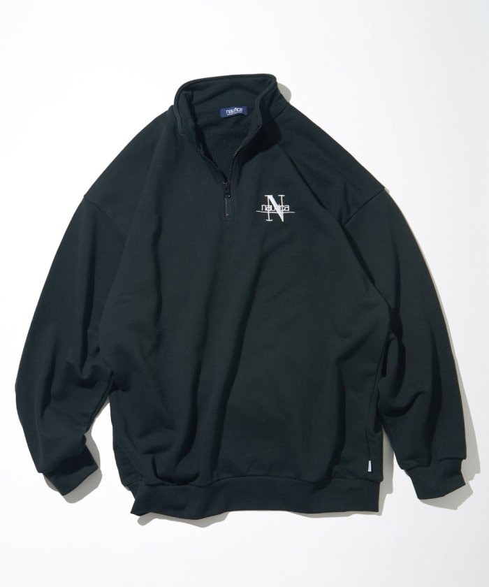 NAUTICA JAPAN Back Embroidery Logo Cadet Collar Sweatshirt