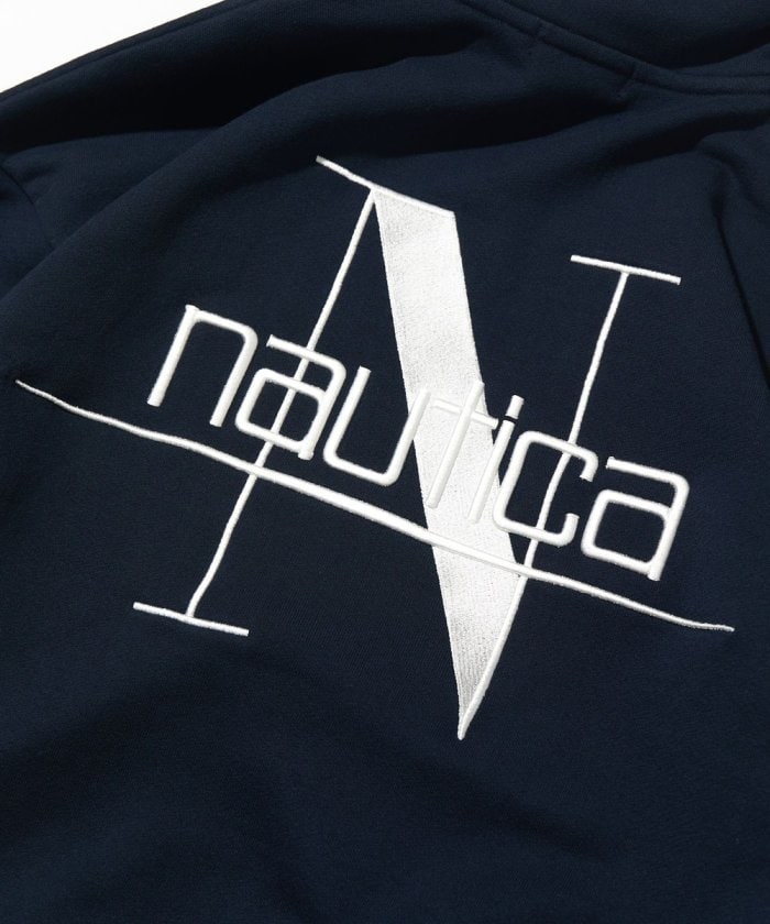 NAUTICA JAPAN Back Embroidery Logo Cadet Collar Sweatshirt